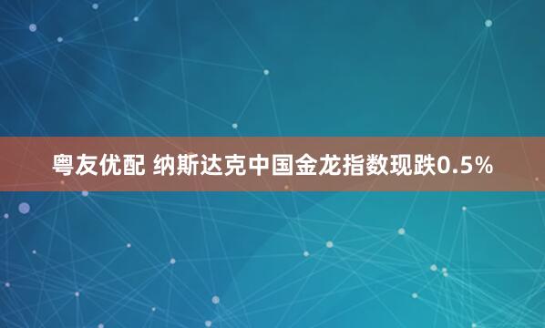 粤友优配 纳斯达克中国金龙指数现跌0.5%